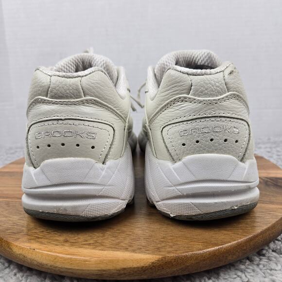 Brooks Mens 10.5D Addiction Walker White Leather Comfort Walking Lace Up Shoe - Picture 2 of 12